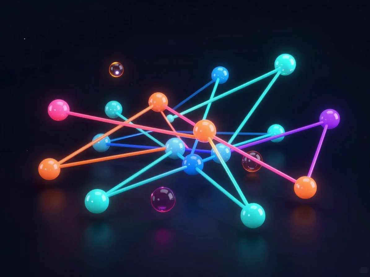 abstract 3D render of interconnected financial goals represented